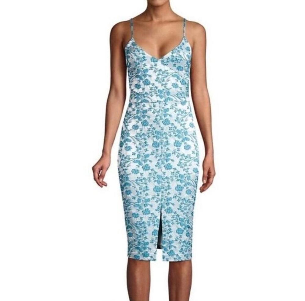 Likely blue jacquard midi dress size 8